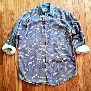 Blue Jean Fish Button-Up