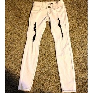 Light Pink with Black Strings skinny jean
