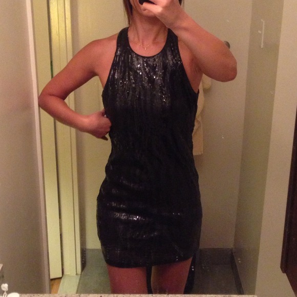 Black sequin dress