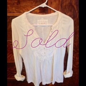 White 3/4 Sleeve Shirt by Meadow Rue from Anthro