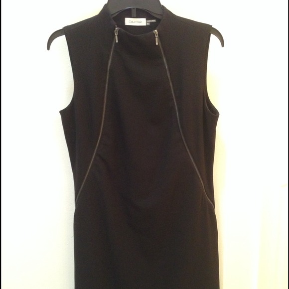 Calvin Klein black zipper dress