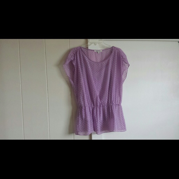 Sheer purple shirt