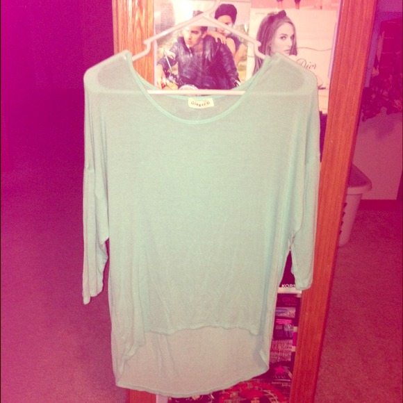 teal sleeved shirt