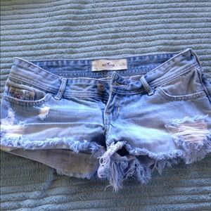 Light wash jean shorts