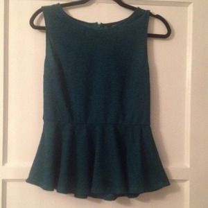 Forest green peplum top