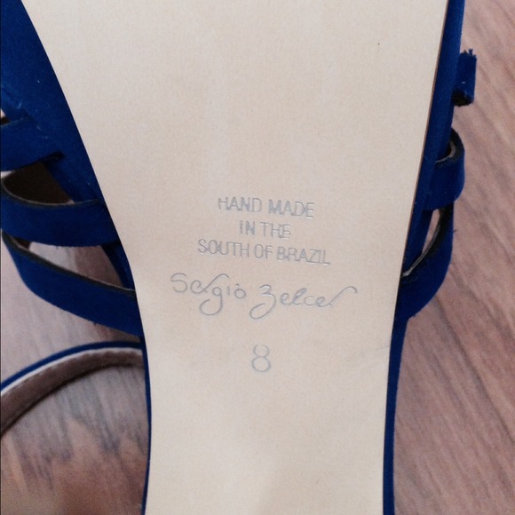 Blue laser cut platform heels - Picture 2 of 4