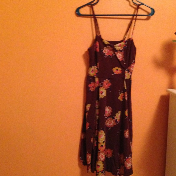 Burgundy floral dress