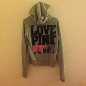 Pink Vegas zip up hoodie