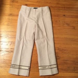 Linen cropped dress pant