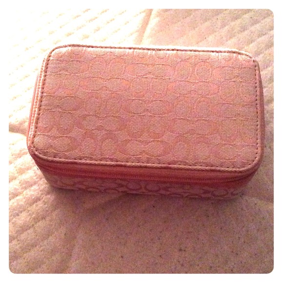 Coach light pink jewelry box