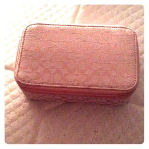 Coach light pink jewelry box