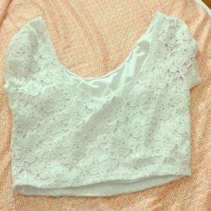 White crop top.