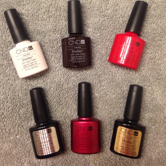SOLD. SOLD.  SHELLAC 4 COLORS and BASE & TOP Coat