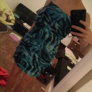 Teal zebra homecoming dress