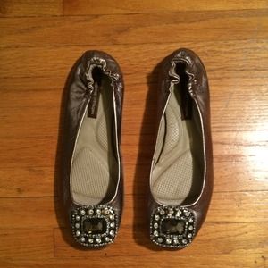 Silver flats with sparkly detail