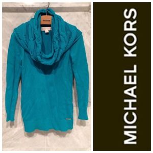 💙Michael Kors Teal Cowl Neck Tunic Sweater💙