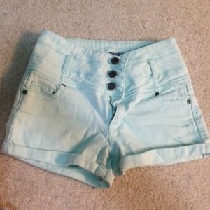 Green high waisted shorts