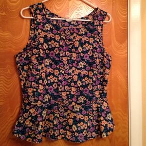 Floral peplum size large