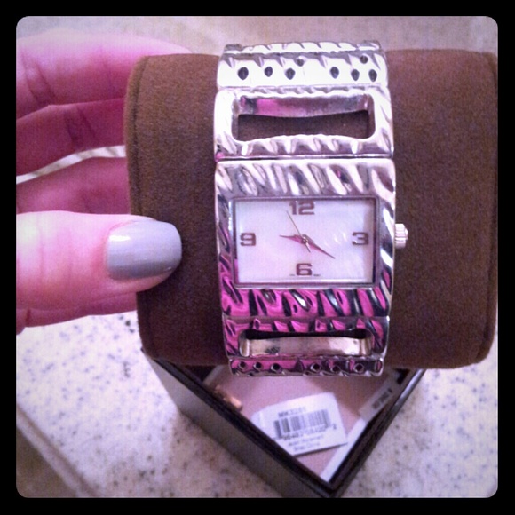 Opal center cuff watch