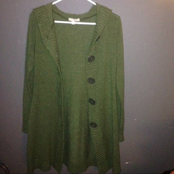 Long army green cardigan/sweater