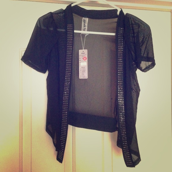 Black sheer cardigan NWT