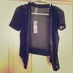 Black sheer cardigan NWT