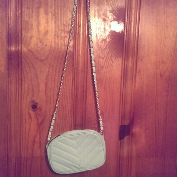 Mint green and gold cross body bag