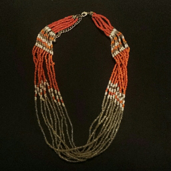 Orange bead necklace