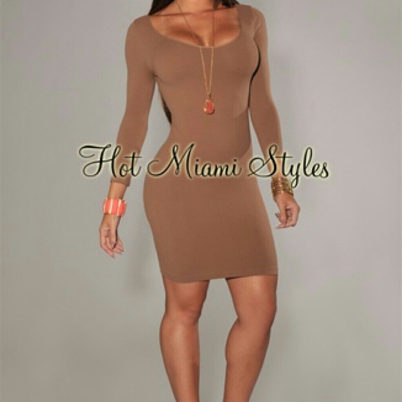 Mocha brown bodycon dress