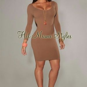 Mocha brown bodycon dress