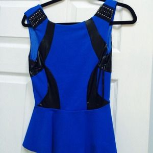Bebe royal blue peplum top
