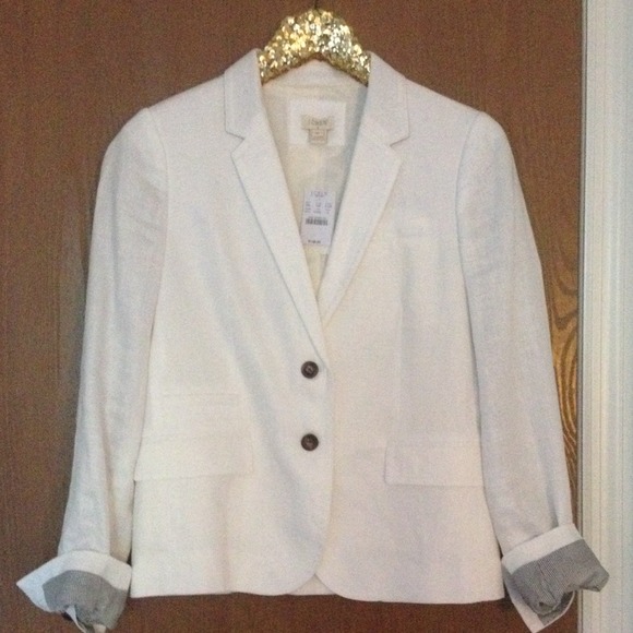 Jcrew white boyfriend blazer