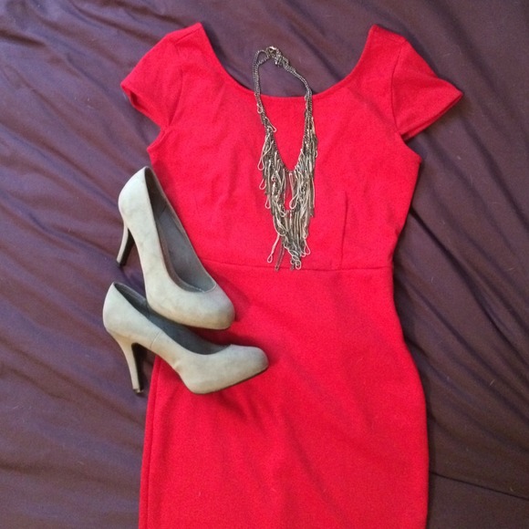 Red business dress
