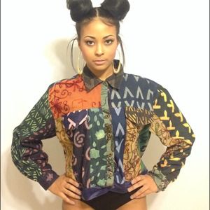 One of a kind tribal button up