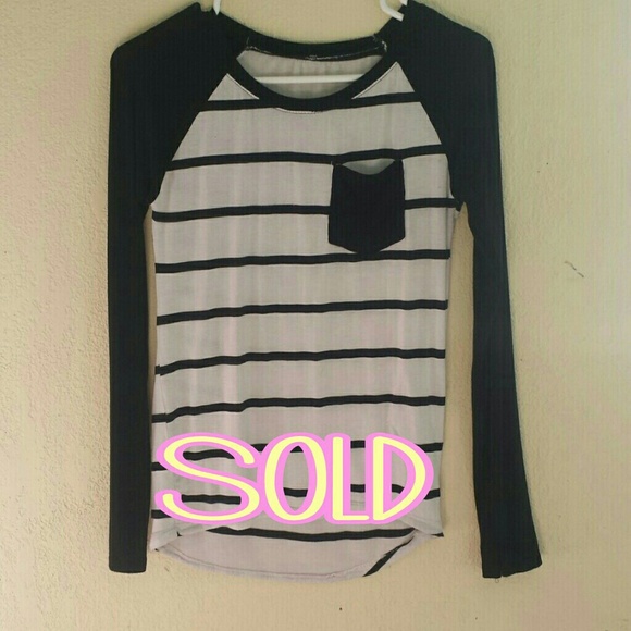 Baseball style striped shirt