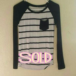 Baseball style striped shirt