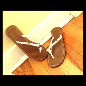 White Braided Leather Sandals