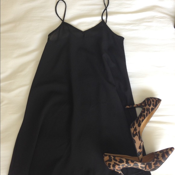 Simple black slip dress