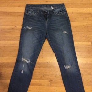 Zara boyfriend jeans, worn lightly