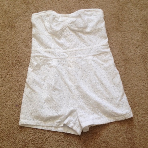 Forever 21 eyelet white romper