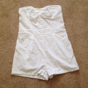 Forever 21 eyelet white romper