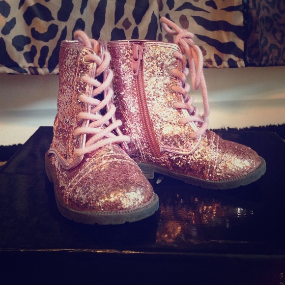 Super cute sparkly combat boots