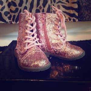Super cute sparkly combat boots