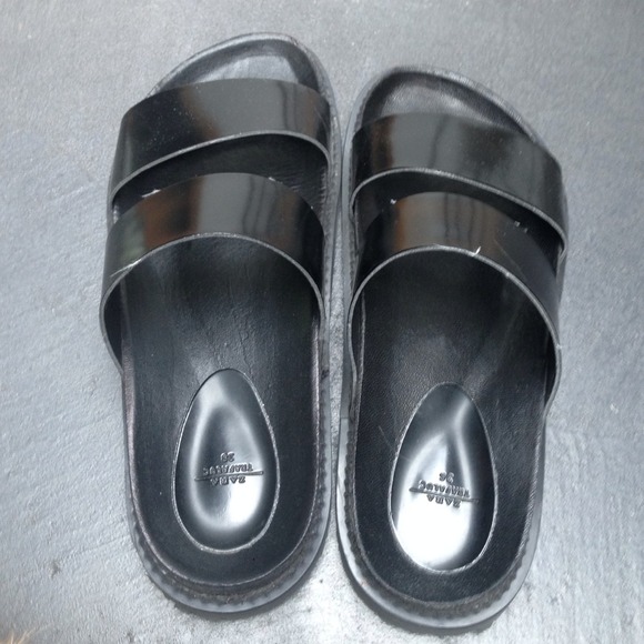 Zara black slides
