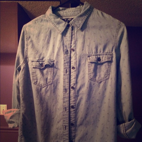 Chambray denim sailboat shirt