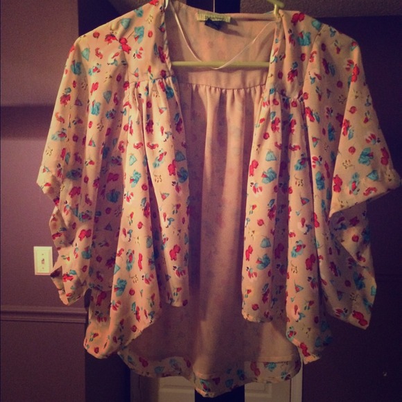 Sheer cardi 3/4 sleeve