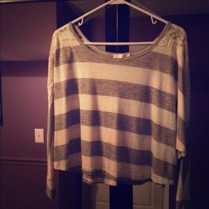 Lace and stripe top