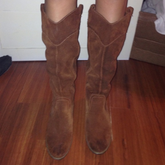 Brown, leather boots
