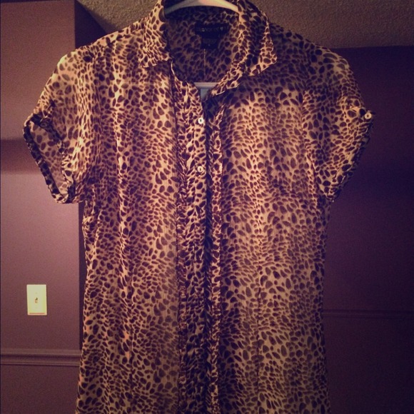 Sheet leopard print blouse