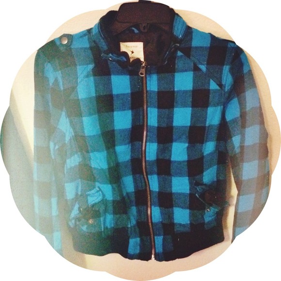 Blue/black plaid jacket